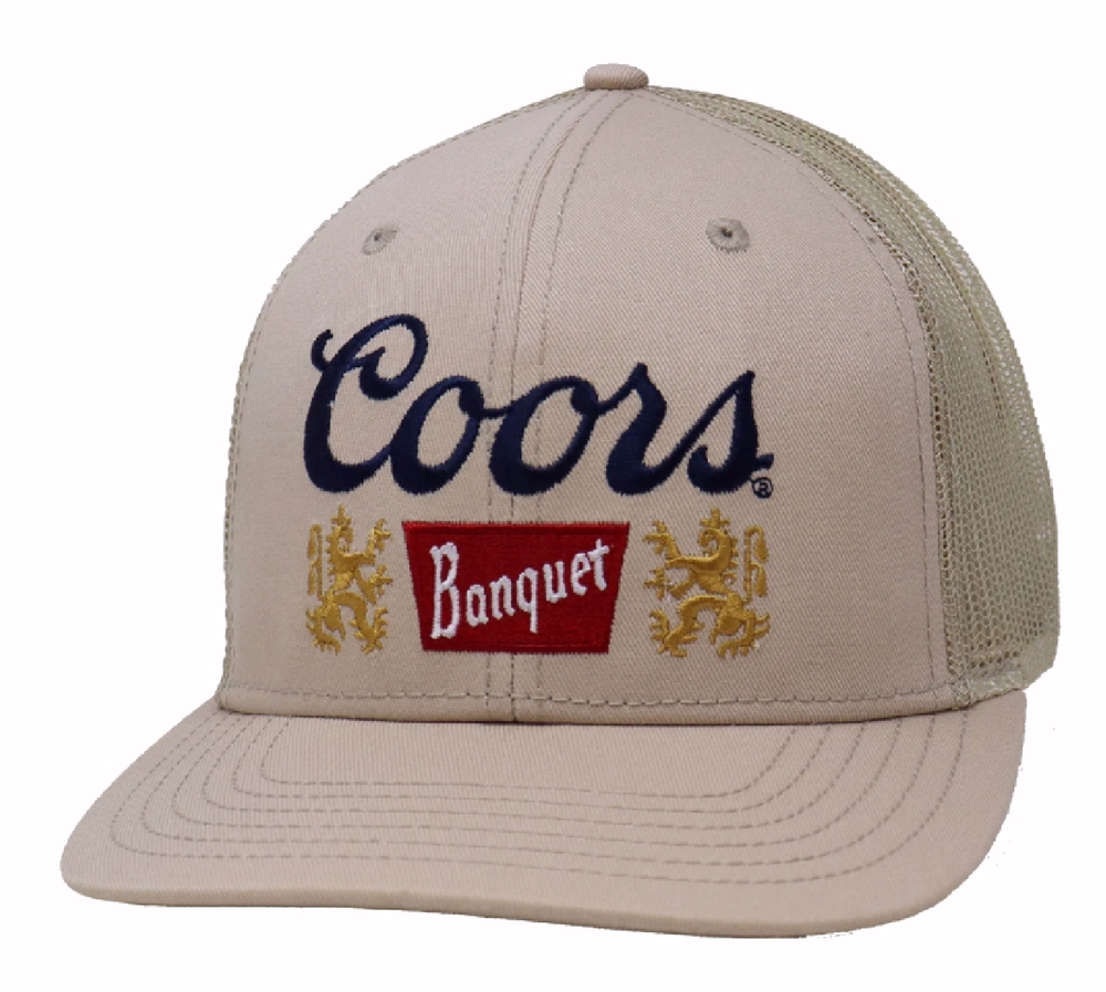 Coors Beer Banquet Tan Embroidered Mesh Cap Hat - NEW Fast Ship